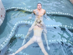 Dirty housewife Cherie DeVille surprises boy with underwater blowjob