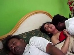 Indian Beautiful Housewife Affair Fucking with Young Boy while Husband Sleep