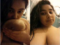 Today Exclusive- Hot NRi Paki Girl Play with Big Boobs