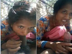 Desi Village Girl Outdoor Blowjob