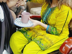 Offering the Pakistani woman some coffee as a way to get her to be XXX ready