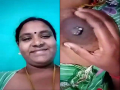 Lactating Desi woman recording a fetish video with some teasing and XXX fun