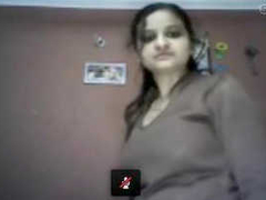 Cute Desi teen has a video call with her boyfriend and she shows him her XXX
