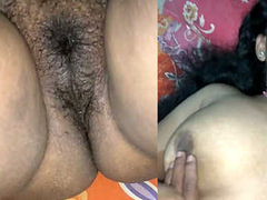 Hairy pussy of a thick Desi woman shown and filmed before the intense XXX