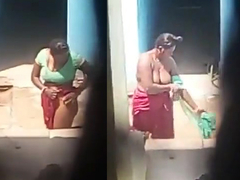 Naughty Indian Sex Scandal of Desi Girl Bathing Nude Outdoor Captured by Hidden Cam